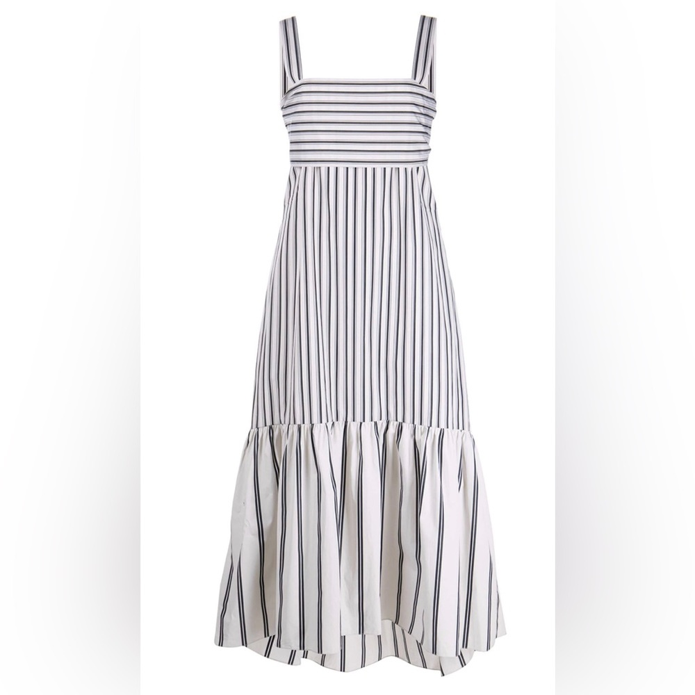 NWT Theory stripe-print-tie-back dress - Picture 3 of 7